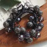 Hair Tie with Infinite Black Beads