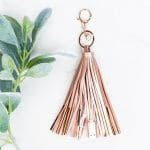 Peachy Keen | Tassel Keychain with Charging Cable - Rose